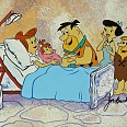 The Flintstones "The Blessed Event" Hand Painted Limited Edition Cel on a lithographic background 24 x 38 cm