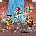 The Flintstones "Art Class" Hand Painted Limited Edition Cel on a Giclee background 27 x 36 cm