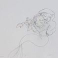 Disney TV Art "Ariel, Flounder and Sebastian" Original Pencil Drawing 30 x 43 cm