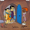 The Flintstones "The Return of Stony Curtis" Hand Painted Limited Edition Cel on a lithographic background 34 x 42 cm
