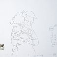 The Simpsons "Head Teacher hugging" Original Pencil Drawing 26,5 x 31,5 cm