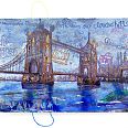 Thitz "London Tower Bridge" Acryl auf Künstlersiebdruck 54 x 78 cm