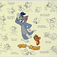 Tom & Jerry "Tom & Jerry Model Sheet" Hand Painted Limited Edition Cel on a Giclée background 42 x 34 cm