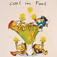 Udo Lindenberg "Cool im Pool" Siebdruck 56 x 42 cm