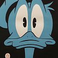 Ulrich Schröder "Donald Duck (Head, schwarz-blau)" Gouache 57 x 38 cm