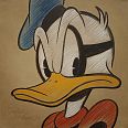 Ulrich Schröder "Donald Duck (Phantomias, Head)" Kohle und Pastell auf Leinwand 75 x 75 cm