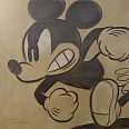 Ulrich Schröder "MM running angry" Kohle auf Leinwand 100 x 100 cm