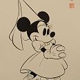 Ulrich Schröder "Princess Minnie Brave Little Tayler" Japanische Reibetusche auf Papier 42 x 30 cm