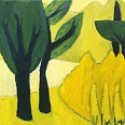 Veronika Gerber "Bäume am See - Serie 2" Öl auf Leinwand 30 x 30 cm