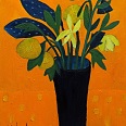 Veronika Gerber "Oranges Blumenstilleben" Öl auf Leinwand 60 x 50 cm