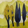 Veronika Gerber "Gelbe Bäume" Öl auf Leinwand 40 x 40 cm