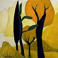 Veronika Gerber "Gelbe Felsen am Gardasee" 100 x 100 cm