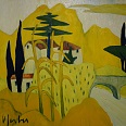 Veronika Gerber "Häuser in Arco" Öl auf Leinwand 80 x 80 cm