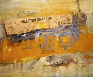 Elena Gatti Stilleben in Ocker Mischtechnik auf Leinwand 56 x 70 cm web