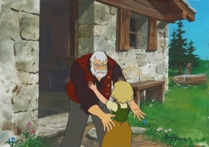 Heidi A Girl of the Alps 4 Original Production Cel on Original Production Background 27 x 32 cm web