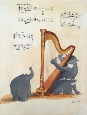 Otto Waalkes "Harpos Theme" Grafik 73 x 53 cm