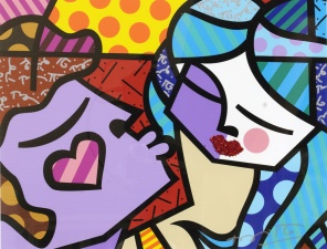 Romero Britto "Sweet Kisses too" giclée 40 x 50 cm