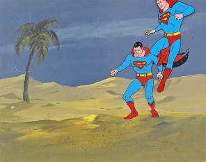 Superman Landing Original Production Cel on Original Production Background 28 x 36 cm web